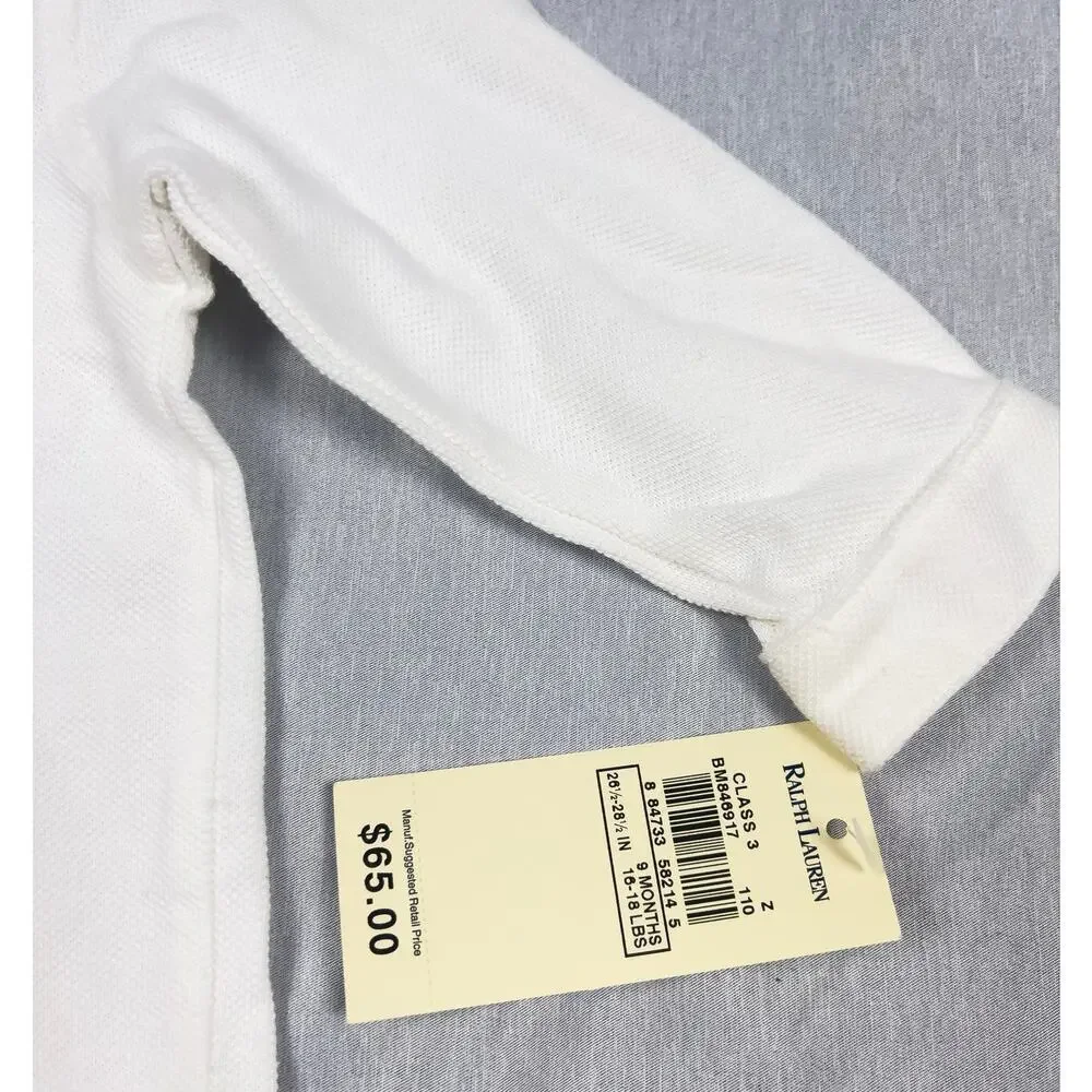 Vintage NWT Ralph Lauren Baby Boy Long Sleeve Oxford Button Down 9M Pony Logo